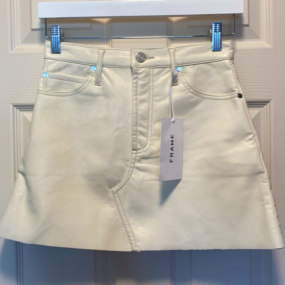 NWT Frame Le High n Tight Recycled Leather Skirt 25/0/XS